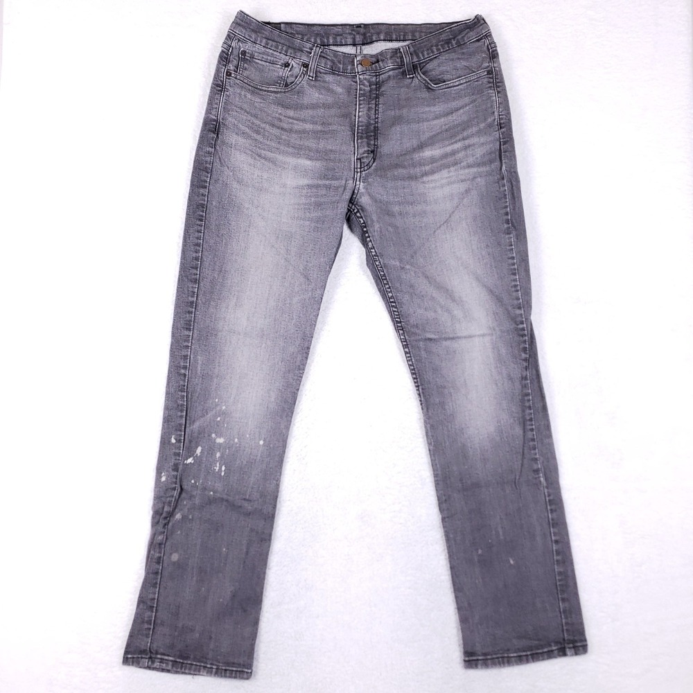 Levi's 514 Straight Fit Distressed Jeans 36x32 Grey‎